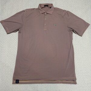 Turtleson  striped moisture wicking performance polo, men’s large.